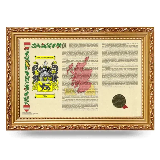 Side Armorial Landscape Framed - Gold