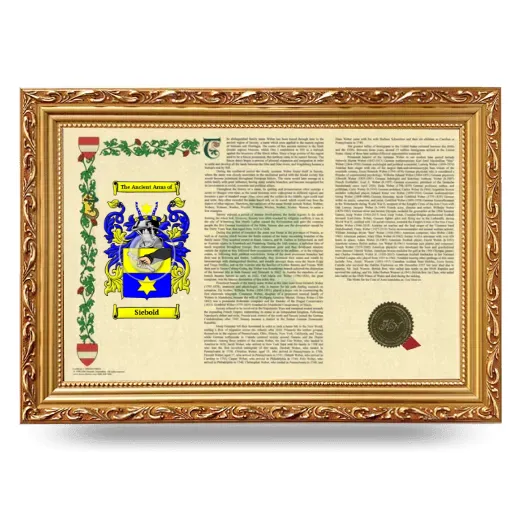 Siebold Armorial Landscape Framed - Gold