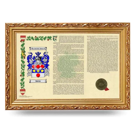 Siever Armorial Landscape Framed - Gold