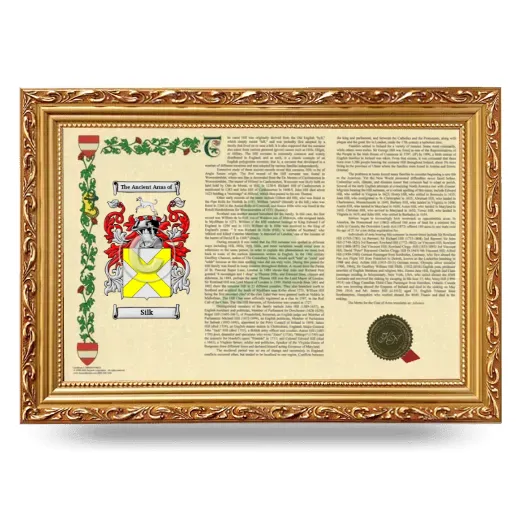 Silk Armorial Landscape Framed - Gold