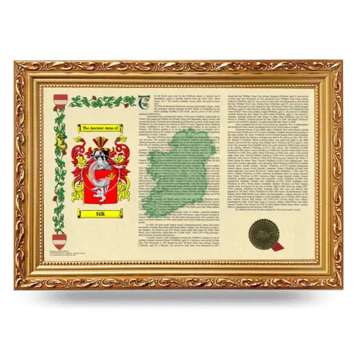 Silk Armorial Landscape Framed - Gold