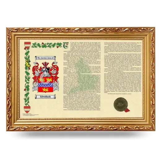 Silverback Armorial Landscape Framed - Gold