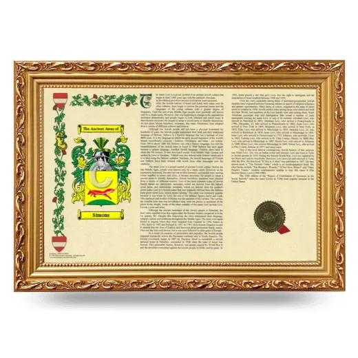 Simons Armorial Landscape Framed - Gold