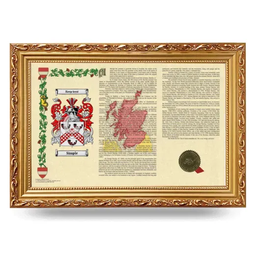 Simple Armorial Landscape Framed - Gold