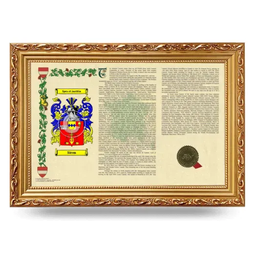 Siron Armorial Landscape Framed - Gold