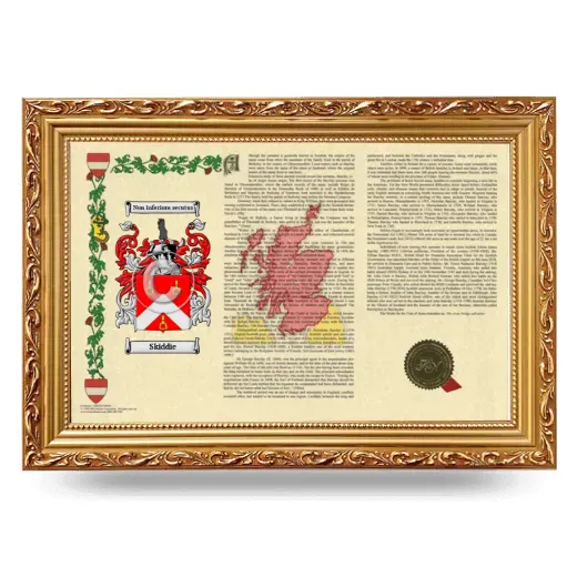 Skiddie Armorial Landscape Framed - Gold