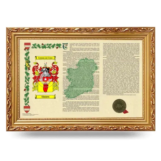 Slamen Armorial Landscape Framed - Gold