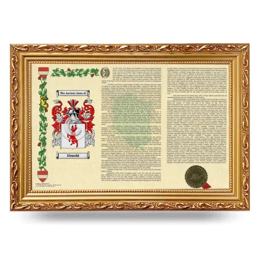 Slonski Armorial Landscape Framed - Gold