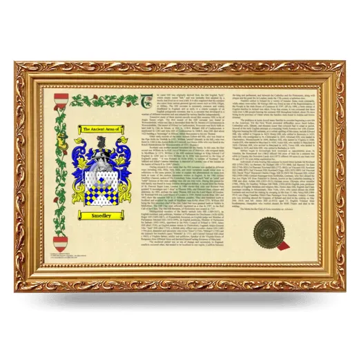 Smedley Armorial Landscape Framed - Gold