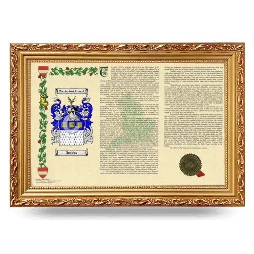 Snipes Armorial Landscape Framed - Gold