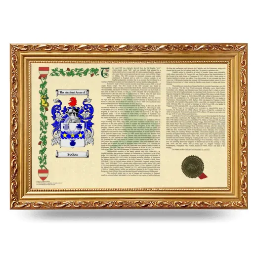 Sodon Armorial Landscape Framed - Gold