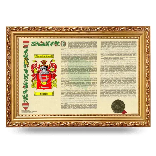 Sokolof Armorial Landscape Framed - Gold