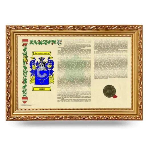 Somet Armorial Landscape Framed - Gold