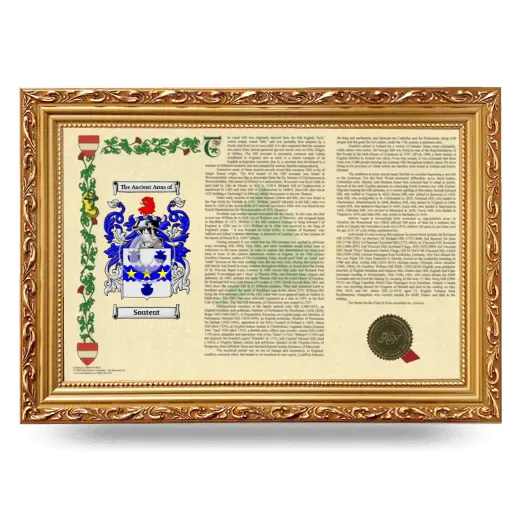 Soutent Armorial Landscape Framed - Gold