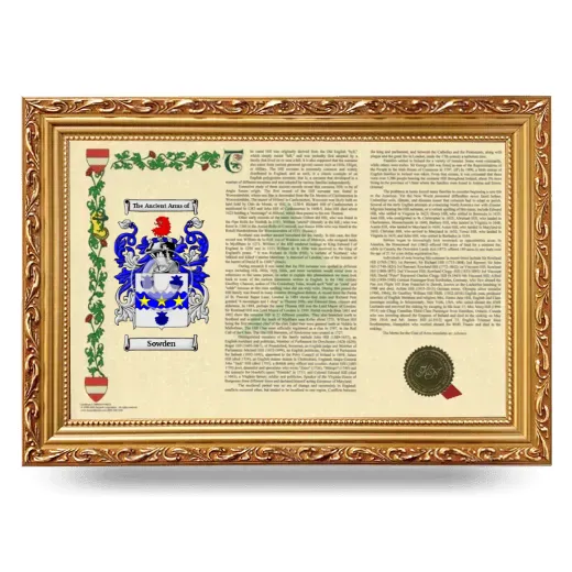 Sowden Armorial Landscape Framed - Gold