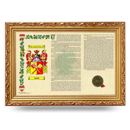 Spade Armorial Landscape Framed - Gold