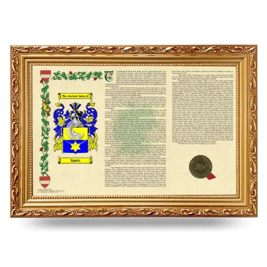 Spats Armorial Landscape Framed - Gold