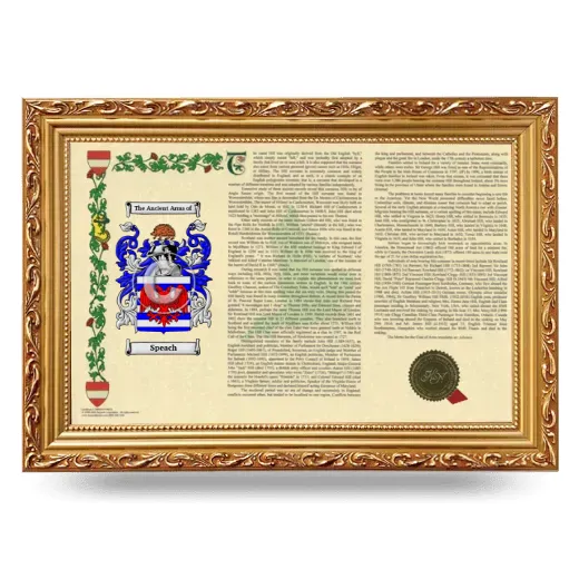 Speach Armorial Landscape Framed - Gold