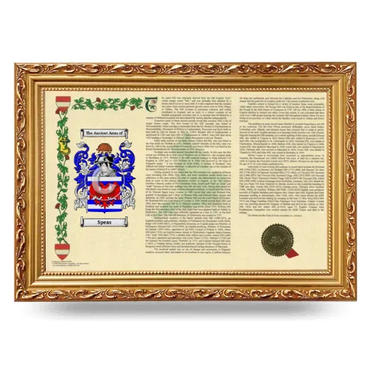 Speas Armorial Landscape Framed - Gold