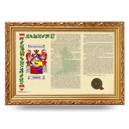 Spicknell Armorial Landscape Framed - Gold