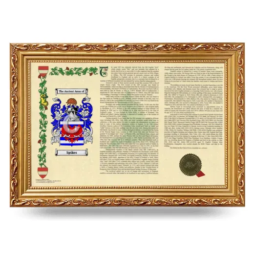 Spikes Armorial Landscape Framed - Gold