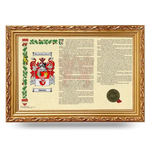 Spinoza Armorial Landscape Framed - Gold