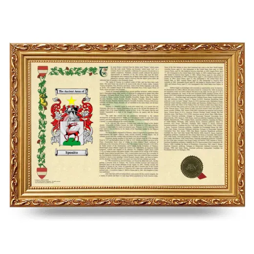 Sposito Armorial Landscape Framed - Gold