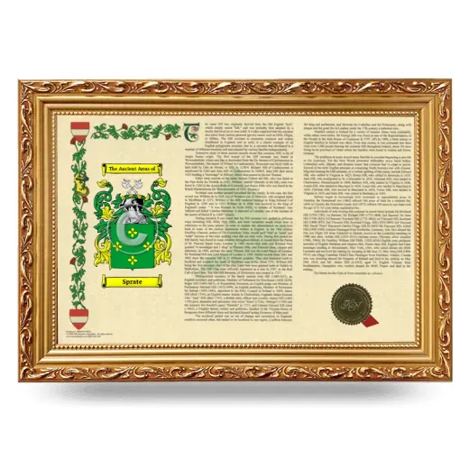 Sprate Armorial Landscape Framed - Gold