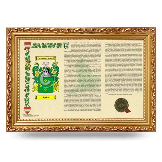 Spriet Armorial Landscape Framed - Gold