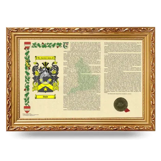Stair Armorial Landscape Framed - Gold