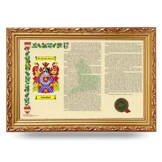Stamford Armorial Landscape Framed - Gold