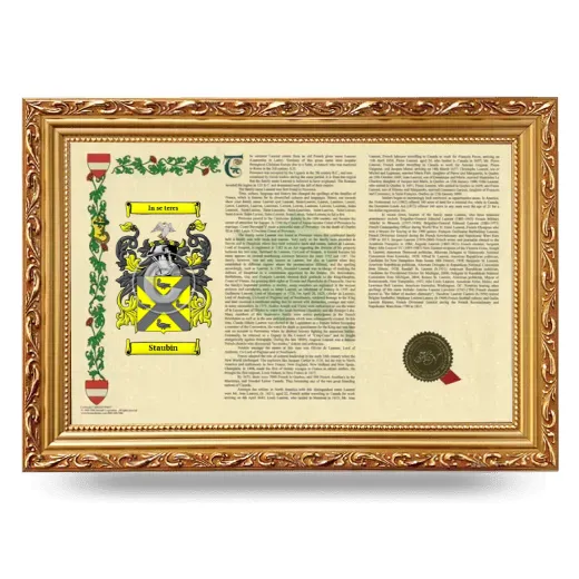 Staubin Armorial Landscape Framed - Gold
