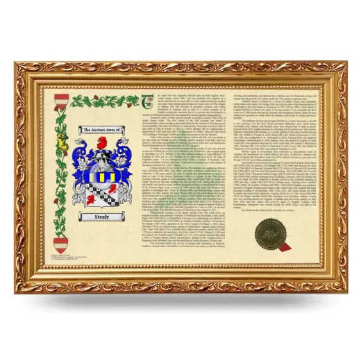 Stealy Armorial Landscape Framed - Gold