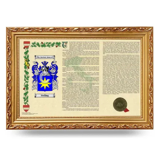Stelling Armorial Landscape Framed - Gold
