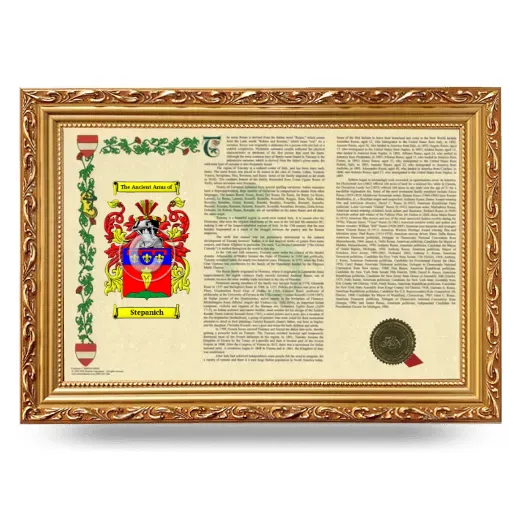 Stepanich Armorial Landscape Framed - Gold