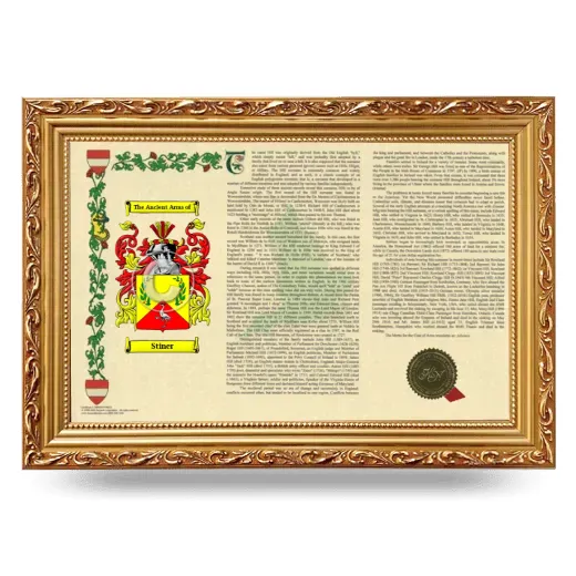 Stiner Armorial Landscape Framed - Gold