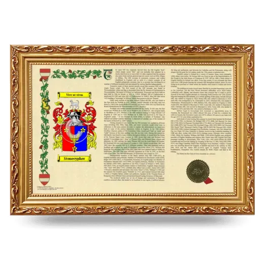 Stonecypher Armorial Landscape Framed - Gold