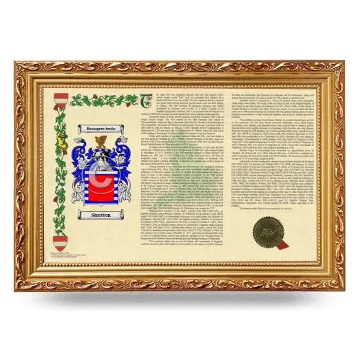 Stratten Armorial Landscape Framed - Gold