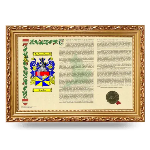 Sturdee Armorial Landscape Framed - Gold