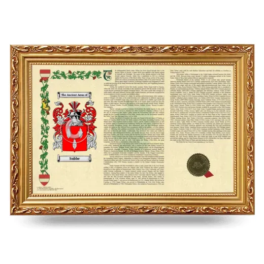 Subbe Armorial Landscape Framed - Gold