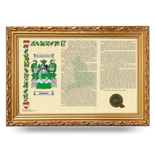Summers Armorial Landscape Framed - Gold