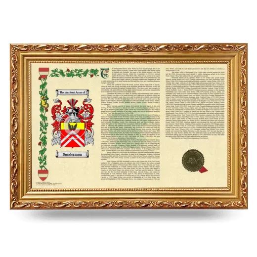 Sunderman Armorial Landscape Framed - Gold
