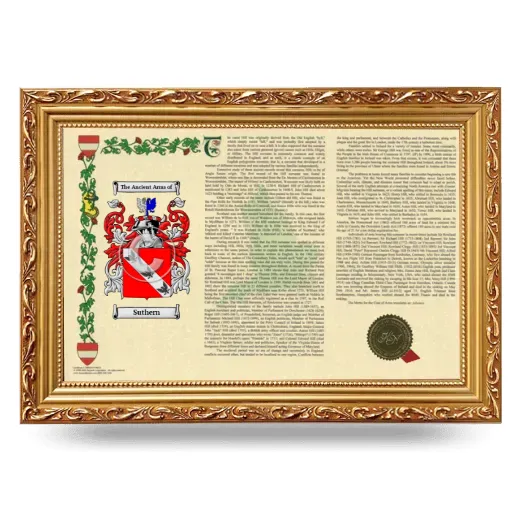 Suthern Armorial Landscape Framed - Gold