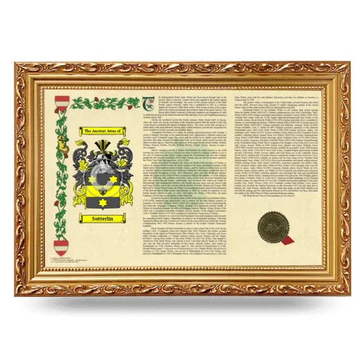 Sutterlin Armorial Landscape Framed - Gold