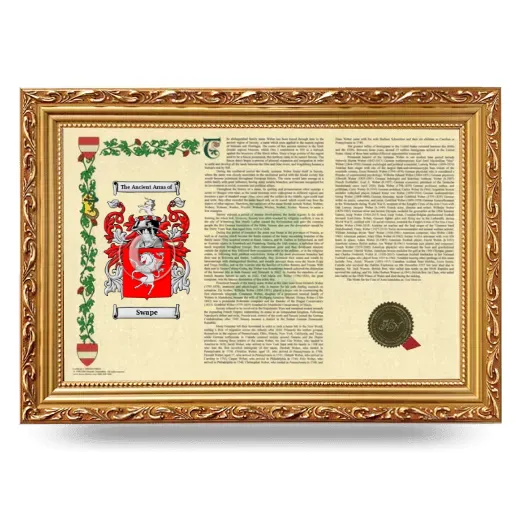 Swape Armorial Landscape Framed - Gold