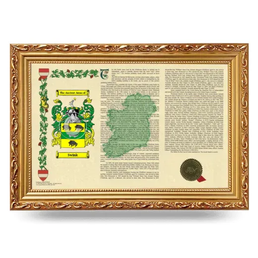 Swink Armorial Landscape Framed - Gold