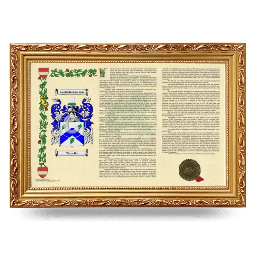 Tamlin Armorial Landscape Framed - Gold