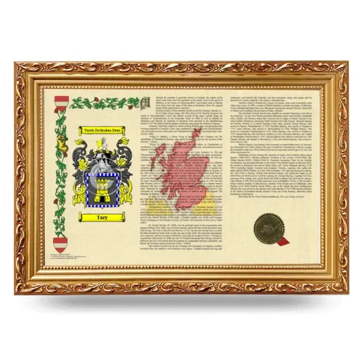 Tary Armorial Landscape Framed - Gold