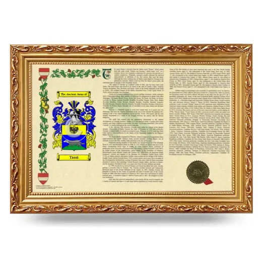 Tassi Armorial Landscape Framed - Gold