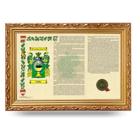 Taylor Armorial Landscape Framed - Gold